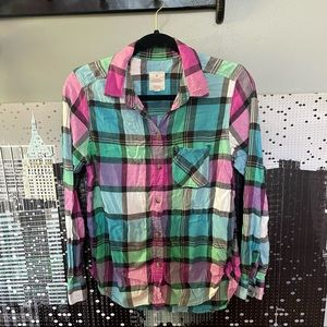 3 for $15//AEO Vintage Boyfriend Colorful Flannel
